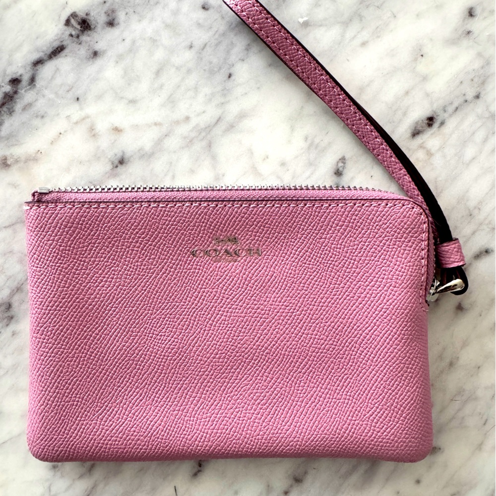 NWT Coach zipper coin wallet pink